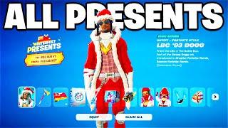 How To OPEN ALL WINTERFEST 2024 PRESENTS NOW In Fortnite! (What's Inside Each Winterfest Present)