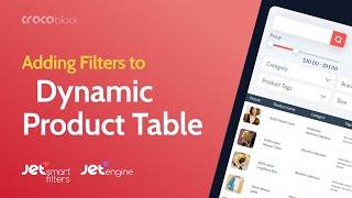 How to add filters to Dynamic Product Table | JetSmartFilters & WooCommerce Plugin
