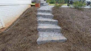 Building steps into a hill.