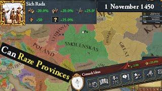 Be a Huge Cossacks Nation that can RAZE PROVINCES and has an UNBEATABLE ARMY in only 6 YEARS!  #eu4