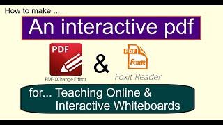 How to make an Interactive pdf - for Online teaching & interactive whiteboard.