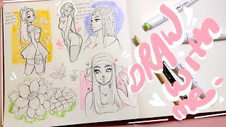 Draw With Me | Filling a Page in My Sketchbook