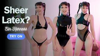 Sheer Latex?! Lingerie Try On Haul by #dominofaye