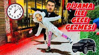 ELİF SİNEM PİJAMA İLE GECE GEZMESİ VLOG !! ELİF UYUYA KALDI !!!