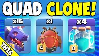 Yeti Blimp Quad Clone is SO MUCH FUN!!! TH16 Attack Strategy (Clash of Clans)