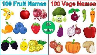 More than 100 fruits name | More than 100 Vegetables name| 200 FRUITS & Vegetables NAME for Toddlers