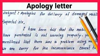 Apology letter for delivery of damaged Mobile phone | Write English Apology Letter writing | Letter