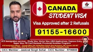 Canada Study Visa 2023 | Visa Approved After 2 Refusals | Success Story | AYS Immigration |