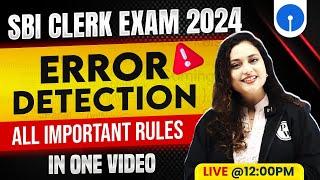 SBI Clerk English Marathon | Error Detection All Rules | Error Detection One Shot | Rupam Ma'am