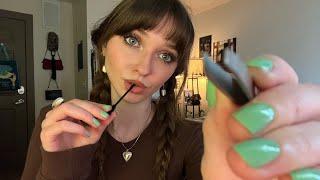 ASMR Doing Your Eyebrows (Personal Attention, Spoolie Nibbling, Mouth Sounds, Plucking)