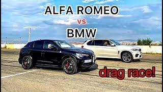 BMW X5M F85 vs Alfa Romeo Stelvio Quadrifoglio Drag Race !