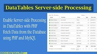 DataTables Server side Processing with PHP and MySQL