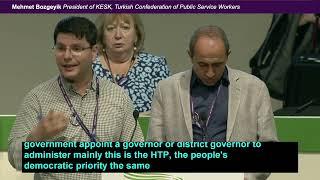 Mehmet Bozgeyik, president of KESK, UNDC22 (subtitled)