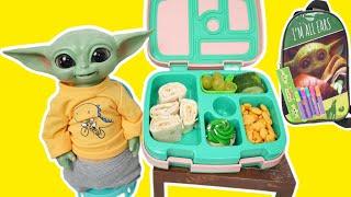 Packing Baby Yoda Grogu's Lunchbox and backpack