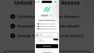 NOVA AI CHATBOT - app overview