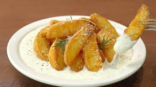 [2Type of Potato Wedges] Seasoned Fried Potatoes, Oven Baked Potatoes, and Cream Cheese Dip