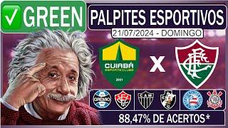 [GREEN] PALPITES DE FUTEBOL PARA HOJE DIA 21/07/2024 CUIABÁ x FLUMINENSE + BILHETE PRONTO