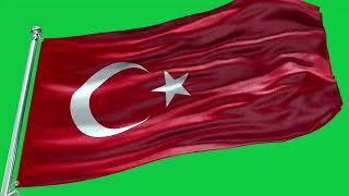 Turkey  Flag Waving  | GREEN SCREEN & CHROMA MATTE