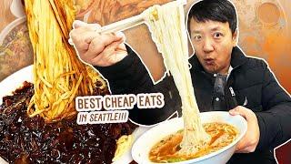 $9 MONSTER Jajangmyeon! 24 Hours Eating Best CHEAP EATS in Seattle Washington