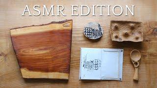 Finishing Carving\Making a Wooden set, a small Notebook and a Print - ASMR Edition