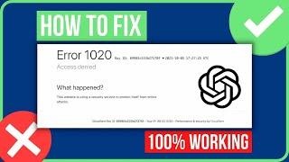 CHATGPT ACCESS DENIED ERROR CODE 1020 FIX | How to Fix Chatgpt Error Code 1020 (2024)