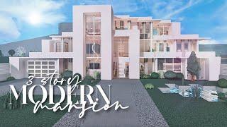 ROBLOX | Bloxburg: Spring Modern Mansion 215k | No Large Plot | 3 Story House Build