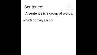 What is Sentence (Definition of Sentence) ?