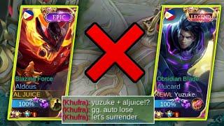 ALJUICE MET YUZUKE IN SOLO RANKED!? WHAT WILL HAPPENED!? - MLBB