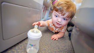 Baby Crawls for the First Time!