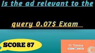 Is the ad relevant to the query 0.07$ Exam
