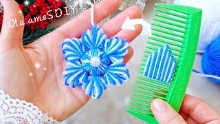 It's so Beautiful ️ Superb Snowflake Making Idea with Yarn - You will Love It- DIY Christmas Craft