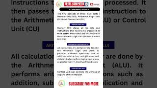 Components of  CPU | Components of Central Processing Unit