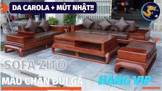  Reivew nhanh Bộ Sofa Zito hiện đại mẫu chân đùi gà - Gỗ Hương Đá