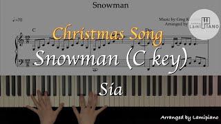 Sia-Snowman (Easy ver. C key) / Piano Cover / Sheet Music