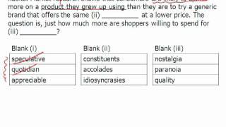 Three-Blank Text Completion Practice Question and Explanation