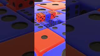 Red And Blue Dice Roll #satisfying #blender #shorts