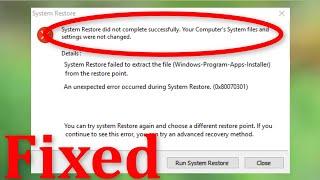 Fix - System Restore Did Not Complete Successfully. Your Computer's System Files and Settings