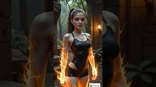 AI Photo Cosplay: Lara Croft - Fired-Up #laracroft #beautiful #cute #aiart #latex #porcelain