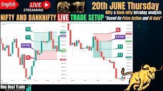 Live Nifty intraday trading | Bank nifty live trading | Live options trading | 20th June 2024 dhan