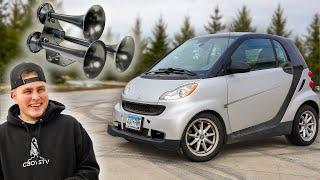 Putting Train Horns on my Smart Car!!