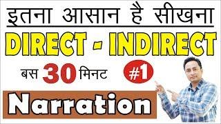 Direct Indirect Speech/Narration Part 1 | Rules/Tricks in English Grammar in Hindi