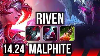 RIVEN vs MALPHITE (TOP) | Rank 3 Riven, 500+ games | VN Challenger | 14.24