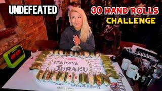 UNDEFEATED 30 HAND ROLL CHALLENGE at Izakaya Juraku in New York City!! #RainaisCrazy