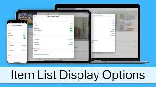 Item List Display Options (Under My Roof Tutorial)
