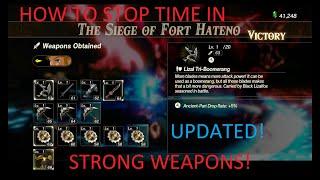 Age of Calamity The Siege of Fort Hateno Timer stop trick Level up and Powerful weapon grinding