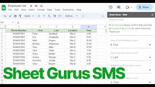 Send mass text messages from Google Sheets with Sheet Gurus SMS (Google Sheets Add-on)