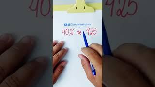 Calculando a Porcentagem 40% de 425 =️