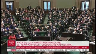 Sejm uchwalił ustawę powołującą Komisję Weryfikacyjną (GŁOSOWANIE)