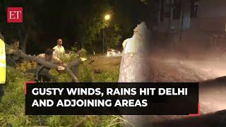 Gusty winds and heavy rainfall hit Delhi and adjoining areas, affects traffic