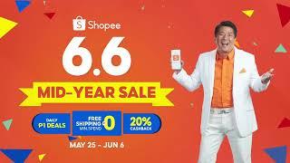 Shopee 6.6 (2021) Mid-Year Sale 20% Cashback Vouchers DVC Q2 2021 15s (Philippines)